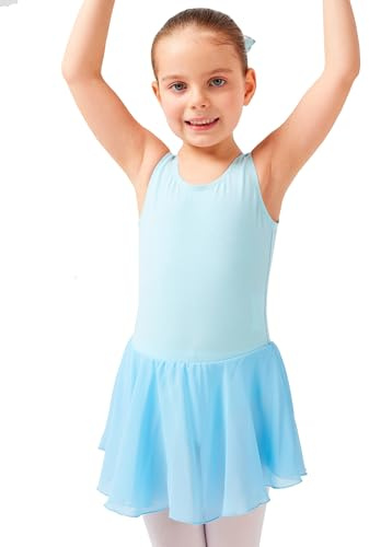 tanzmuster ® Ballettkleid Mädchen ärmellos - Bella - aus weicher Baumwolle mit Chiffonröckchen