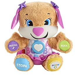 Fisher-Price Lernspaß Hundefreundin| Sprechendes, Singendes Kuscheltier| Baby Spielzeug 6 Monate +| Interaktiver Spielzeug Hund| Lernspielzeug Baby Geschenk Mädchen & Jungs, Version: Polnisch, FPP63