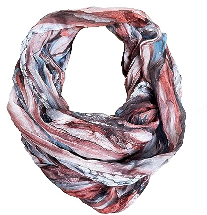JameStyle26 färggrann siden, sommarsjal, regnbåge, silke, uni, rund halsduk, tubhalsduk, stola, halsduk, lätt, # rosa