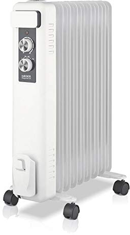 HAEGER Elegance IX - Radiatore elettrico ad olio con 2000 W di potenza, 3 velocità, termostato regolabile, 5 canali di olio, 3 impostazioni di calore, stoccaggio del cavo.