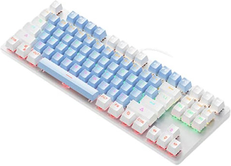 LJFLI Clavier Gaming Mecanique Filaire 104 Touches Arbre Vert Rose Petit Portable,Blue