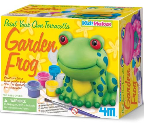4M Paint Your Own Terracotta Garden Frog Kit, Painting Craft Set