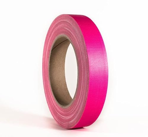 19 mm x 25 Neon Pink Gewebeband Fluoreszierendes Neon Klebeband Schwarzlicht Gaffa Reaktivband, Tape/Leuchtband für Parteien Kunst Handwerk Dekorationen/Industrie (19mm x 25m, Neonpink)
