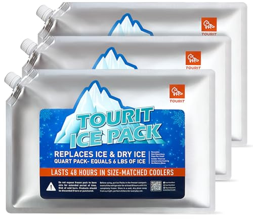 TOURIT 3er Sets Kühlakkus Kühlelemente für Kühlbox 800 ml Groß Kühlbox