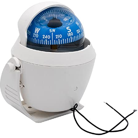 Baceyong Kompass Boot Meer Marine Navigation mit Halterung staubdicht für Boot Caravan Auto, Meer Marine Kompass mit Halterung Kompasse Kugel wasserdicht für Boot Caravan Weiß