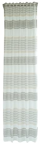 Homing transparente Natur Gardine | recycelter Streifen Vorhang | Dekostoff (1Stück) 245 x 140 cm (HxB) 6716-25