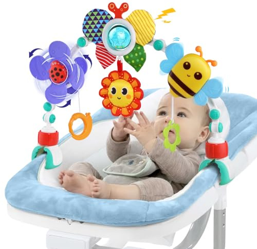 SINOMARS Baby Stroller Arch Toys,Adjustable Crib Mobile for Bassinet with Sensory Play Accessories and Hanging Toys,Baby Travel Car Seat Toys for Toddler Boy Girl 0 3 6 9 12 24 Months