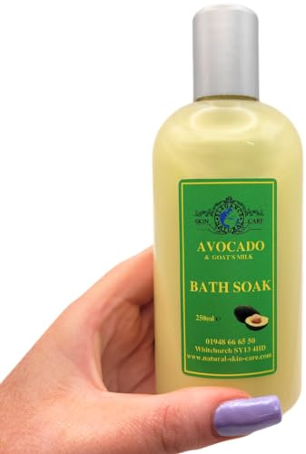 Avocado and Goat's Milk Bath Soak 250ml by Elegance Natural Skin Care Bathing Soak Relaxing Moisturising for Dry Skin