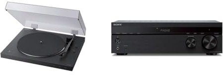 Sony PS-LX310BT - Tocadiscos (Conectividad Bluetooth, admite Salidas de línea y Fono) Negro & STR-DH190 - Receptor estéreo (Bluetooth, Entrada Phono, Compatible con Tocadiscos), Color Negro