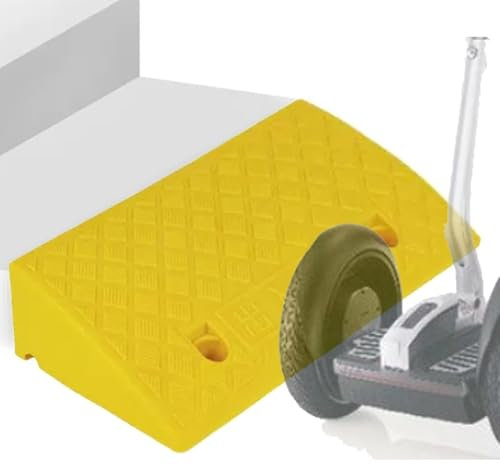 Gummi-Schwellenrampe für Rollstuhl, 15,2 cm, rutschfeste Bordsteinrampe für Türen, Stufen und Garagen, Gelb, 50 x 40 x 17 cm