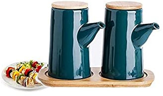 KJHTRED Distributeur d'huile Distributeur d'huile, Huilier et Vinaigrier, Distributeur d'huile et de vinaigre en céramique, Huilier Artisanal Condiment Cuisine
