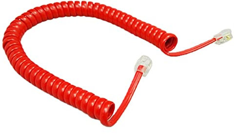Cavo a spirale per cornetta telefonica a quattro conduttori, cavo a spirale nero/bianco riccio 1,85 m/pc, PVC+rame