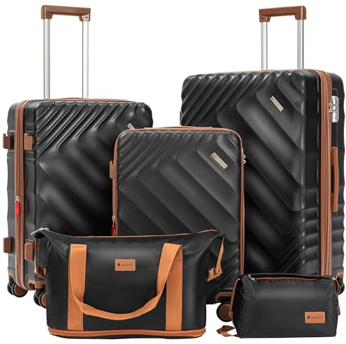 Rosamo 5-Piece Hard Shell Expandable Luggage Set, Airline Approved Carry-On
