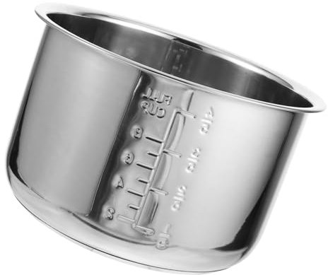 Cabilock Olla Interior De Acero Inoxidable 4L Repuesto Universal Para Olla Arrocera Eléctrica Y a Presión Con Fondo Grueso Y Transferencia De Calor Eficiente Para Cocción Uniforme