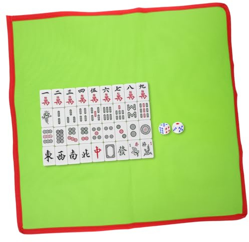 TOYANDONA 1uppsättning Mahjong För Resor Bärbar Mahjong Spel Med Bordduk Och Tärningar För Vänner Och Familj Lätt Att Lära Roligt För Alla Åldrar