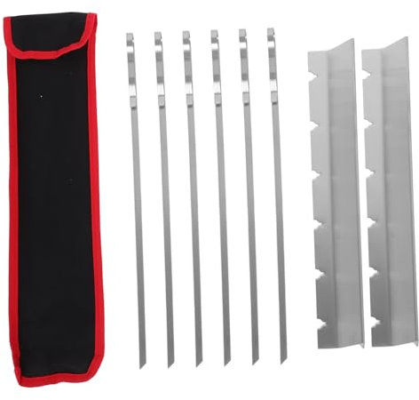 UPKOCH Juego de Brochetas Metálicas para Barbacoa Pinchos Reutilizables Inoxidable para Asar Carne y Verduras 10 Unidades Herramientas de Barbacoa Portátiles