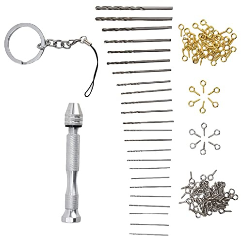 Itonash Taladro de Manual de 24 Piezas, Mini Tamaño de Herramientas de Aleación de Aluminio con Fuck Ajustable de 0.3 3.4 Mm para el Modelo de Ensamblaje Electrónico