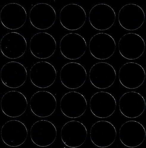 Black 14mm Self-Adhesive Furniture Screw Hole Cover Caps 25 Pcs, Acrylic, Durable, Thin, Perfect for Shelves, Camlock, Confirmates, Egger Compatible