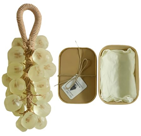 Crystal Grape Soap, Grape Soap On A Rope, Handmade Grapes Shape Bath Soaps Shower Bar Moisturizing Facial Cleanser For Men Women Home Decor（jasmine ）
