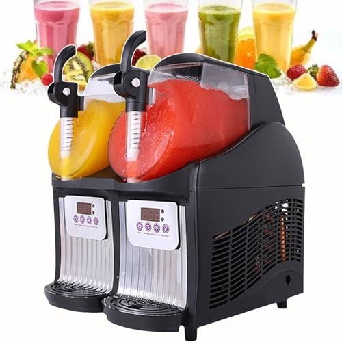 GYKOZY Macchina per Granite, Macchina per Granite da 2,5 Litri x 2 per Uso Domestico, Macchina per Granite Commerciale da 300 W, Macchina per Granite per Bevande ghiacciate per Bar