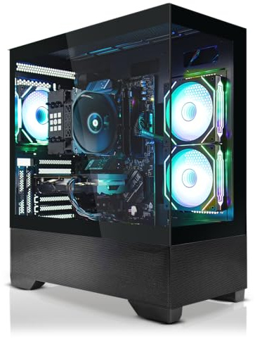 SYSTEMTREFF High-End Gaming PC AMD Ryzen 7 5700X 8x4.6GHz | AMD Radeon RX 9070 16GB DX12 | 1TB M.2 NVMe | 32GB DDR4 RAM | Windows 11 | WLAN Desktop Computer Rechner für Gamer, Zocker & Streamer