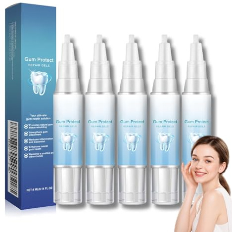 Gum Protect Repair Gels 5pcs, Zahnaufhellung Bleaching Zähne für Weiße Zähne, Protect Repair Gel Zahnpflege mit Whitening Essence, für Damen Herren, Sanfte Pflege & Frischer Atem