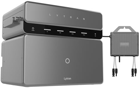 Lytran AC Solarspeicher 2040Wh mit 800W Micro Wechselrichter, Komplettset Solarbatterie mit 2MPPT Micro-Wechselrichter, Stromspeicher 2,04kWh für Balkonkraftwerk PV-Anlage, Erweiterbar
