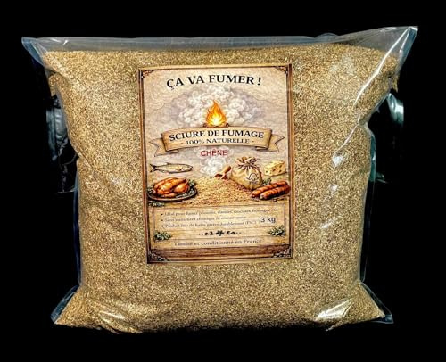 Sciure de Fumage 3KG 100% Chêne - Granulométrie de 0,3 à 1mm pour Fumage à Froid et à Chaud - Adaptée aux générateurs et fumoirs