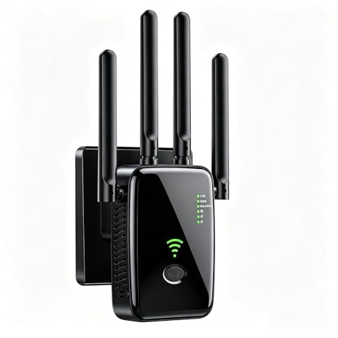 WiFi Extender Booster, True Dual Band 2.4GHz And 5GHz WiFi Repeater, 4 High Gain Antennas For Thick Wall Penetration, Internet Booster For Home Garden Gaming, With Ethernet Port, 300Mbps(Large)