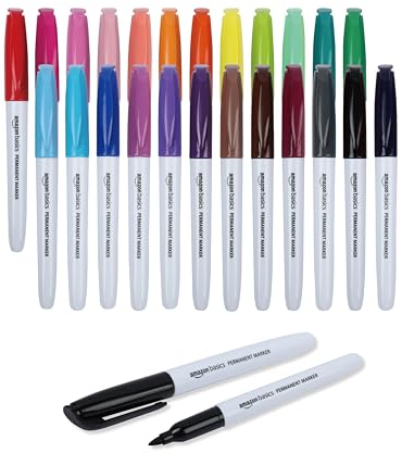 Amazon Basics Permanent Marker, 24 Stück, 1er-Packung, Sortiert