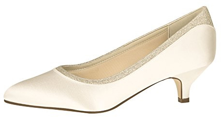 Rainbow Club Brautschuhe Bobbie - Ivory Satin Glitzer - Pumps Größe 36 EU 3 UK Damen