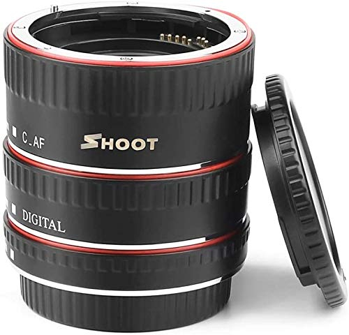 SHOOT XT-364 Autofokus AF Makro-Verlängerungsring-Set kompatibel mit Canon EF/EF-S Objektiv für Canon 550D/600D/650D/700D/750D/760D/77D/60D/70D/80D/7D/7D II/5D III/5D IV/6D