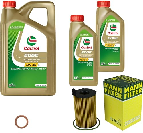 EISENFELS Inspektionspaket Wartungspaket Filterset mit 7 L Motoröl EDGE Titanium FST 5W-30 LL Ölfilter Dichtring