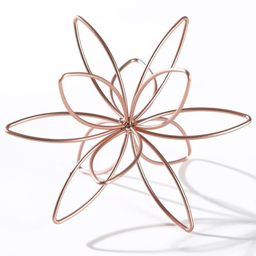 MOCOME 20,3 cm große Metallkugel-Dekoration, Metallblumen-Tischskulptur, abstrakte Tischdekoration, dekorative Kugeln für Heimdekoration (Roségold)
