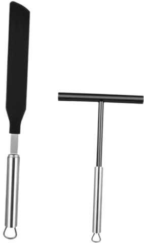 VERDANVERSE 2juegos Utensilios De Acero Inoxidable Para Hacer Crepes y Pancakes Espátula y Esparcidor De Masa Herramientas De Cocina Reutilizables Para Hogar y Restaurantes