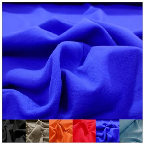 Fabrics-City royalblau schwer Baumwolljersey Sweatshirtstoff, French Terry-Gewebe, Sweatstoff zum Nähen, Sweat-Shirts, robustes Jersey für Damen & Herren, Kuschelstoff Stoff, 3402