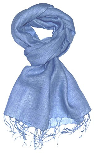 Lorenzo Cana Herrenschal Leinenschal 100% Leinen 70 x 180 cm Tuch Naturfaser Trendfarbe Hellblau 9330411