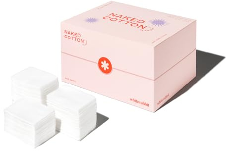 White Rabbit – Naked Cotton Classic – Premium 100% Cotton Pads for Toner Use, Makeup Remover, and Masks | Unbleached, Lint-Free, Extra Soft | Korean Skin Care Product (500 Count)