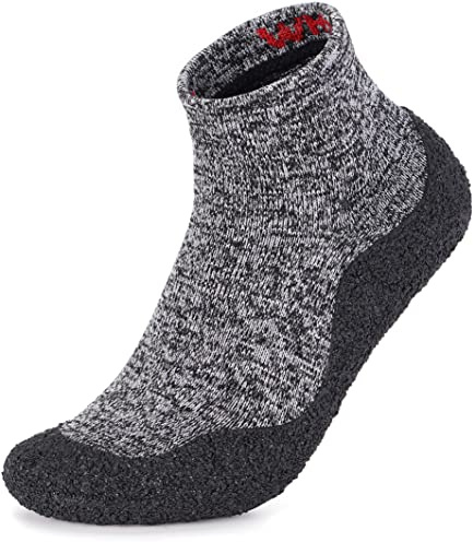 WHITIN Minimalist Barefoot Sock Shoes Womens Size 9 Pregnant Trail Running Pilates for Ladies Sticky Bottom Zero Drop Men Outdoor Runners Yoga Water Beach Hiking Grey