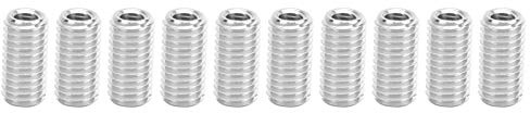 Fafeicy 10 Stück 20mm (0,8 Zoll) 303 Edelstahl Reparaturmutter, Gewindeverlängerung Reduzierhülse M6x1,0 Innengewinde zu M10x1,5 Außengewinde