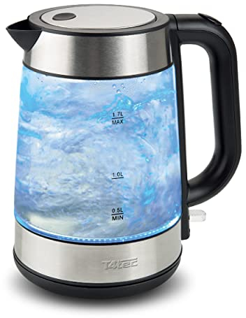 t4tec electronics uk ltd T4tec TT - KT625UK Glass Fast Boil Cordless Kettle - Black and Stainless Steel, Black & Stainless Steel