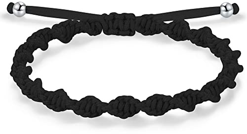 JENDEAR SHINE Pulsera Trenzada Damas Hombres, Niñas Niños Pulsera de Cuerda Rojo Negro, Amistad Cumpleaños Pareja Regalo Joyería Hecha a Mano Ajustable