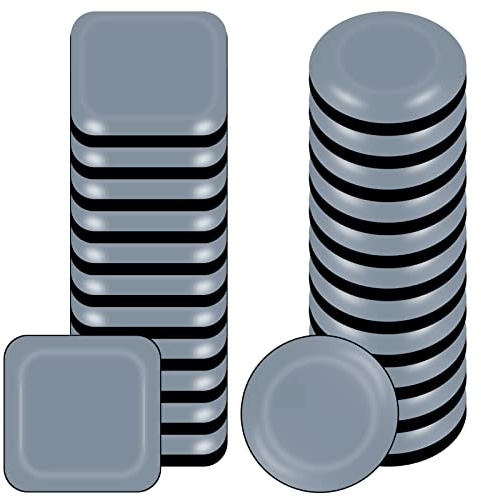 metagio 24 Patins Téflon Auto‑adhésifs 20mm Carrés Et Ronds Pour Meubles