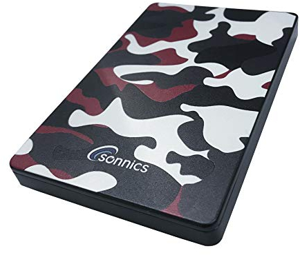 Sonnics 500GB Type C USB 3.1 Externes Portable Durs Disques pour Fenêtres PC, Mac, Smart TV, Xbox One/Série X & PS4 /PS5, Rouge Camo