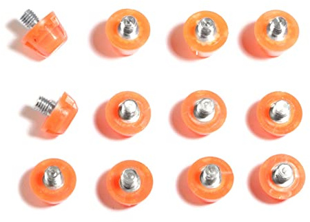 Genérico Gummistollen für Fußballschuhe - 12 Fußballstollen Standardgewinde-TPU Studs (Fluoreszierendes Orange)