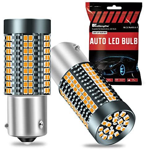 KaiDengZhe 7507 PY21W BAU15S LED Clignotant Ampoule, 2025 Amélioré 3020-126SMD CANBUS Sans Erreur Ampoule LED Ambre 3200LM 25W pour 2641A 12496 7507AST Remplacement de L'ampoule de Clignotant (2PCS)