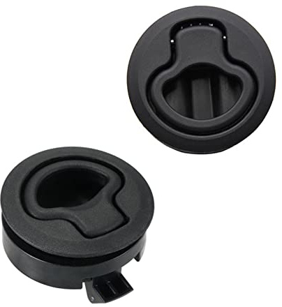 2 Stück Pull Lock Stainless Steel Flush Pull Latch Flush Hatch Locker | Pull Latch Pull Lift Hatch Lock Furniture Locker for Camping Boat Caravan Locker Cabinet Pull Lift Hatch Lock Pack Schwarz