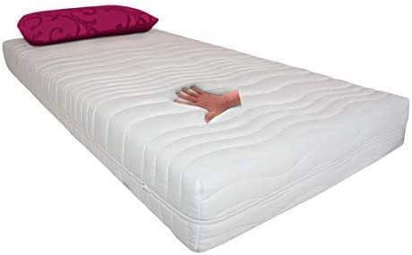 7 Zonen Gelmatratze Gelschaum Matratze Relax Höhe 25 cm mit 8 cm Gel Memory Schaum soft weich Raumgewicht RG50 + 7 Zonen Kaltschaum Schlafen wie auf Gelmatratzen Alternative Wasserbett (90 x 200 cm)