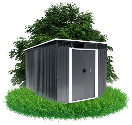 Grindi - Gerätehaus Metall Ribes II - Gartenhütte - Gartenhaus - Geräteschuppen 236x238x202 cm Schiebetür - Garten Schrank - Fahrradgarage - Shelter - Gartengerätehaus - Tiny House -