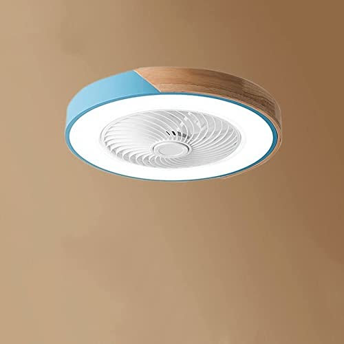 OJRG Ventilador de techo de 20.5 con control remoto de luz, decoración de madera moderna, ventilador de techo sin aspas cerrado de perfil bajo, montaje empotrado, 3 colores, 3 velocidades, aspas reve